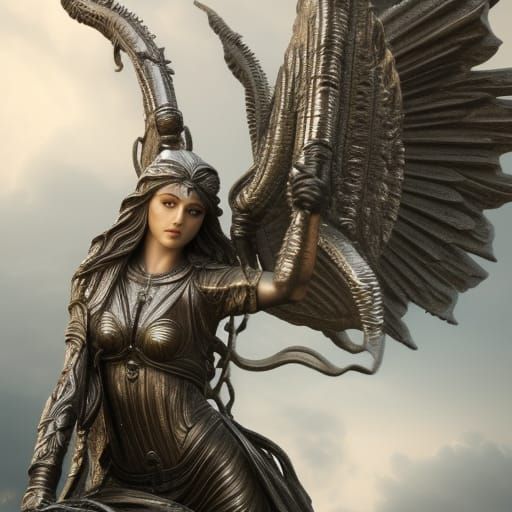Epic Cinematic Electra Statue Digital Matte Painting