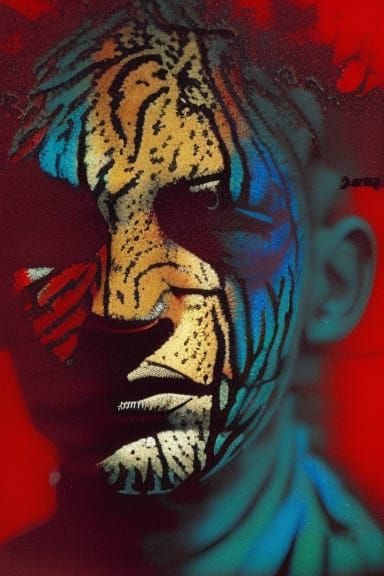 Detailed Tiger Portrait in Electric Style