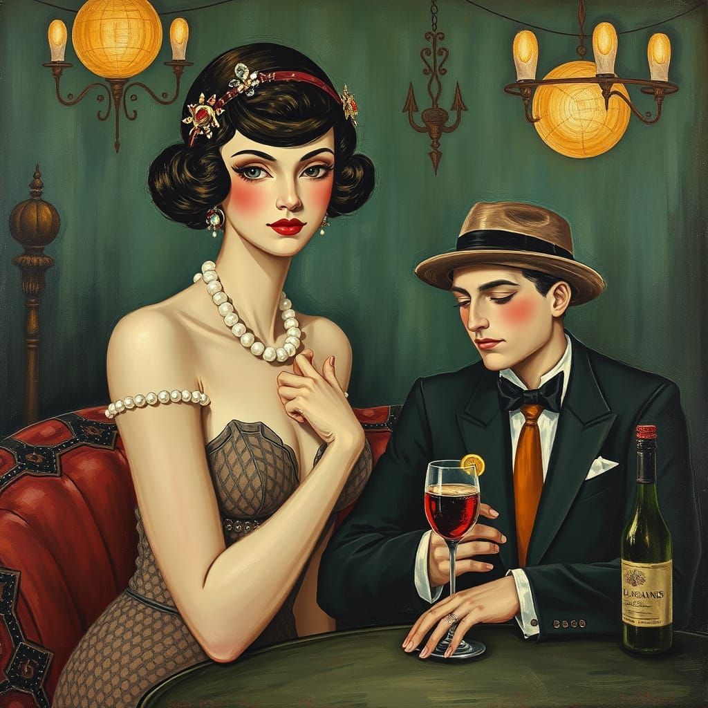 Roaring Twenties Speakeasy: An Impressionist Vision