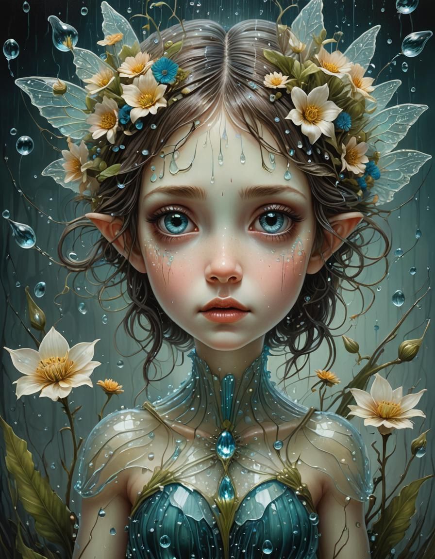 Bioluminescent Fairy Girl: Oil Painting Masterpiece