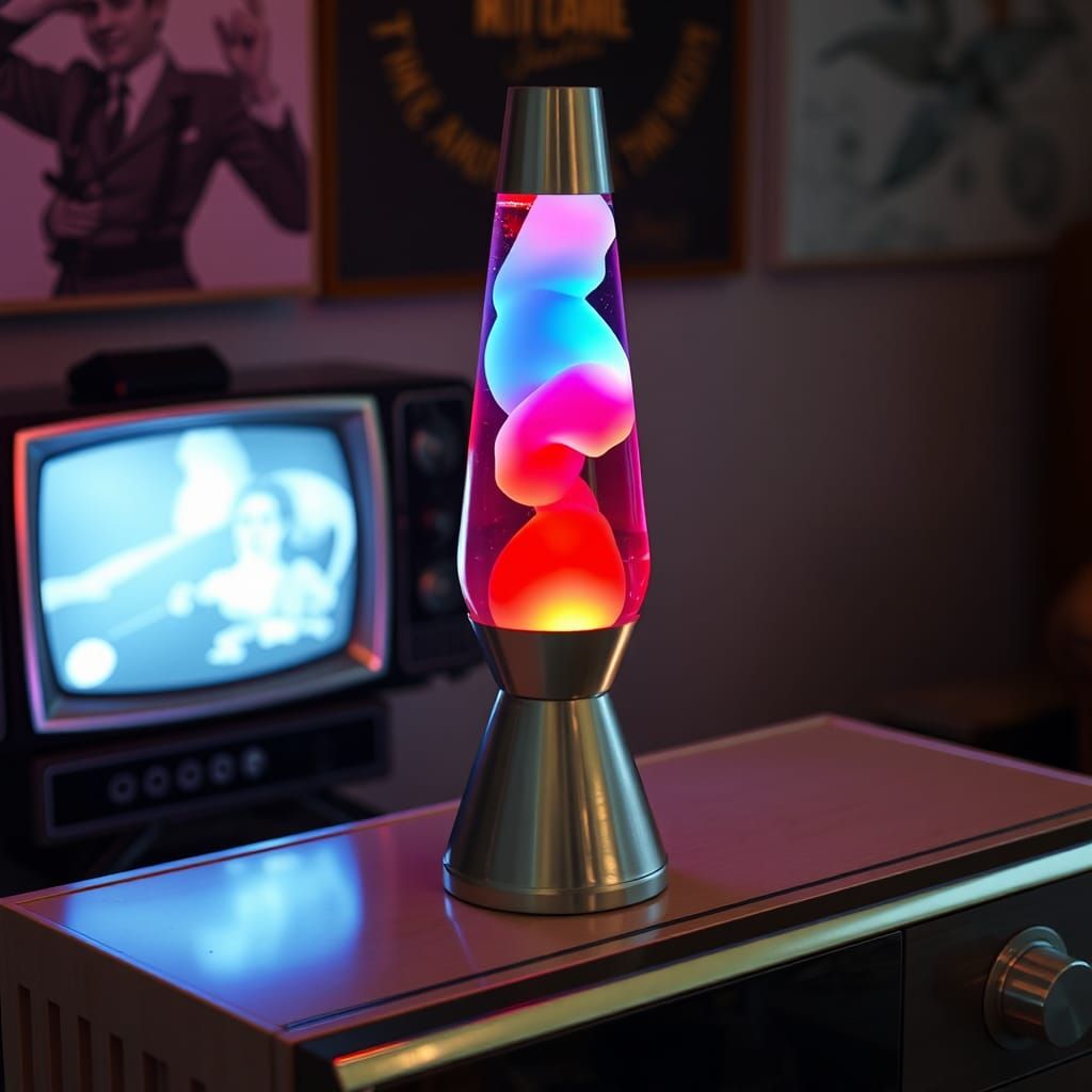 Red, White, and Blue 1970s Lava Lamp
