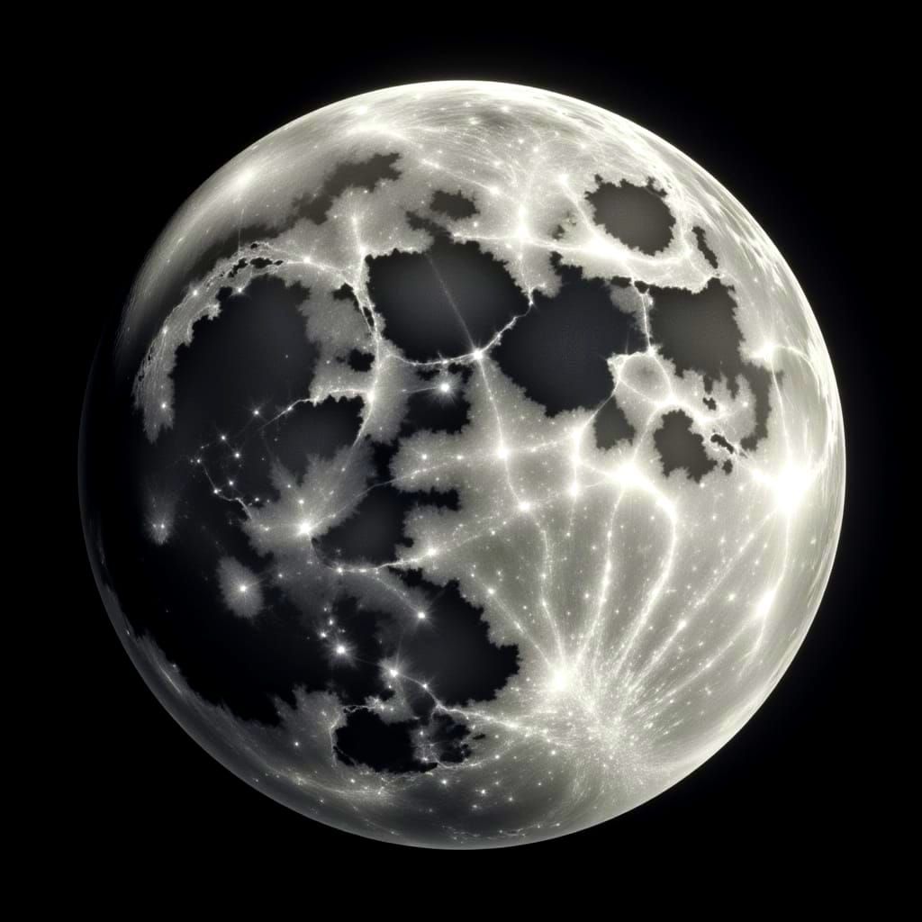 Luminous Full Moon Close-Up in Hyperrealistic Detail