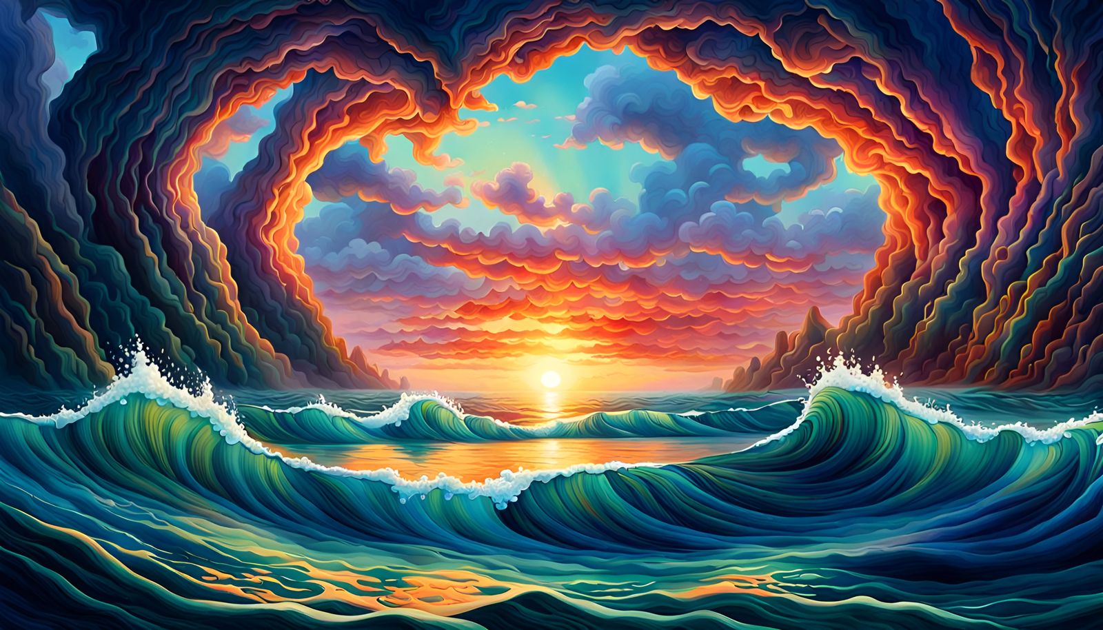 Magical Ocean Portal at Twilight