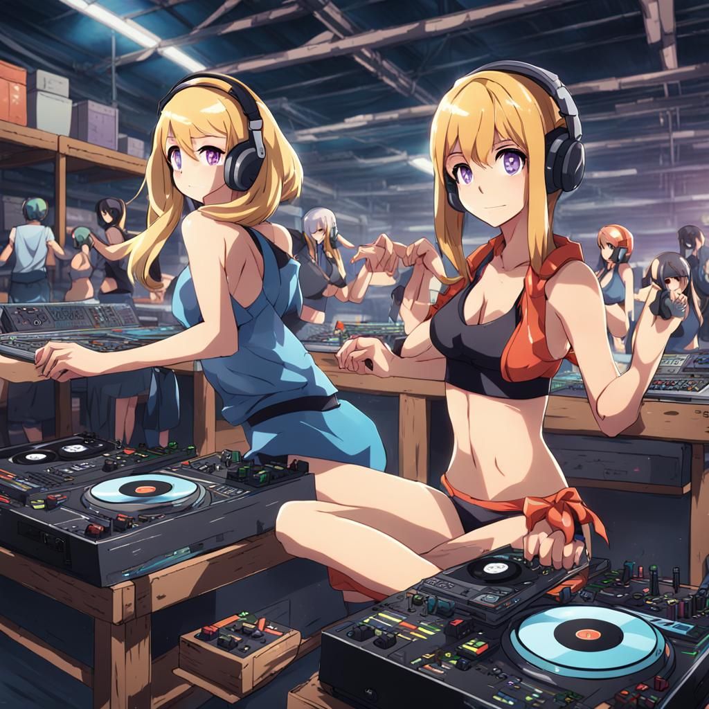 Bikini DJs in Warehouse: Anime Style