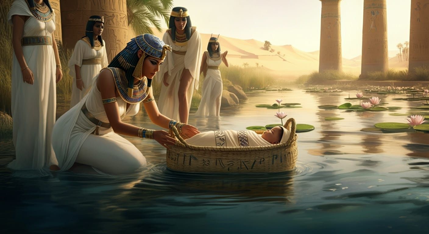 Egyptian Princess finding baby Moses