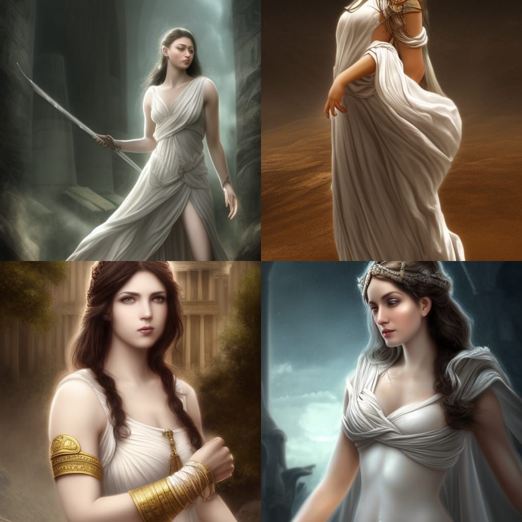 Woman in Ancient Greece Style Dress