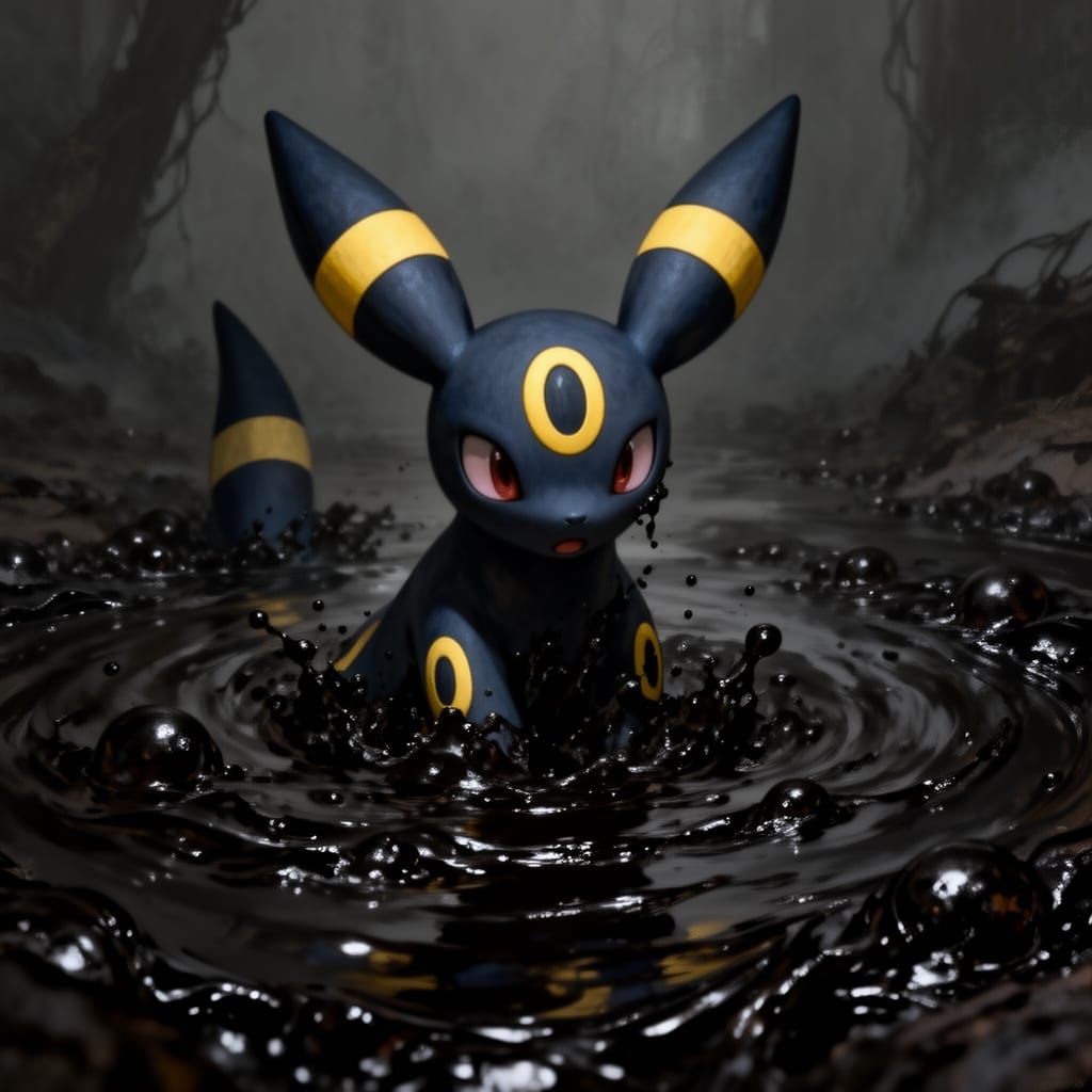 Umbreon Trapped in Viscous Tar