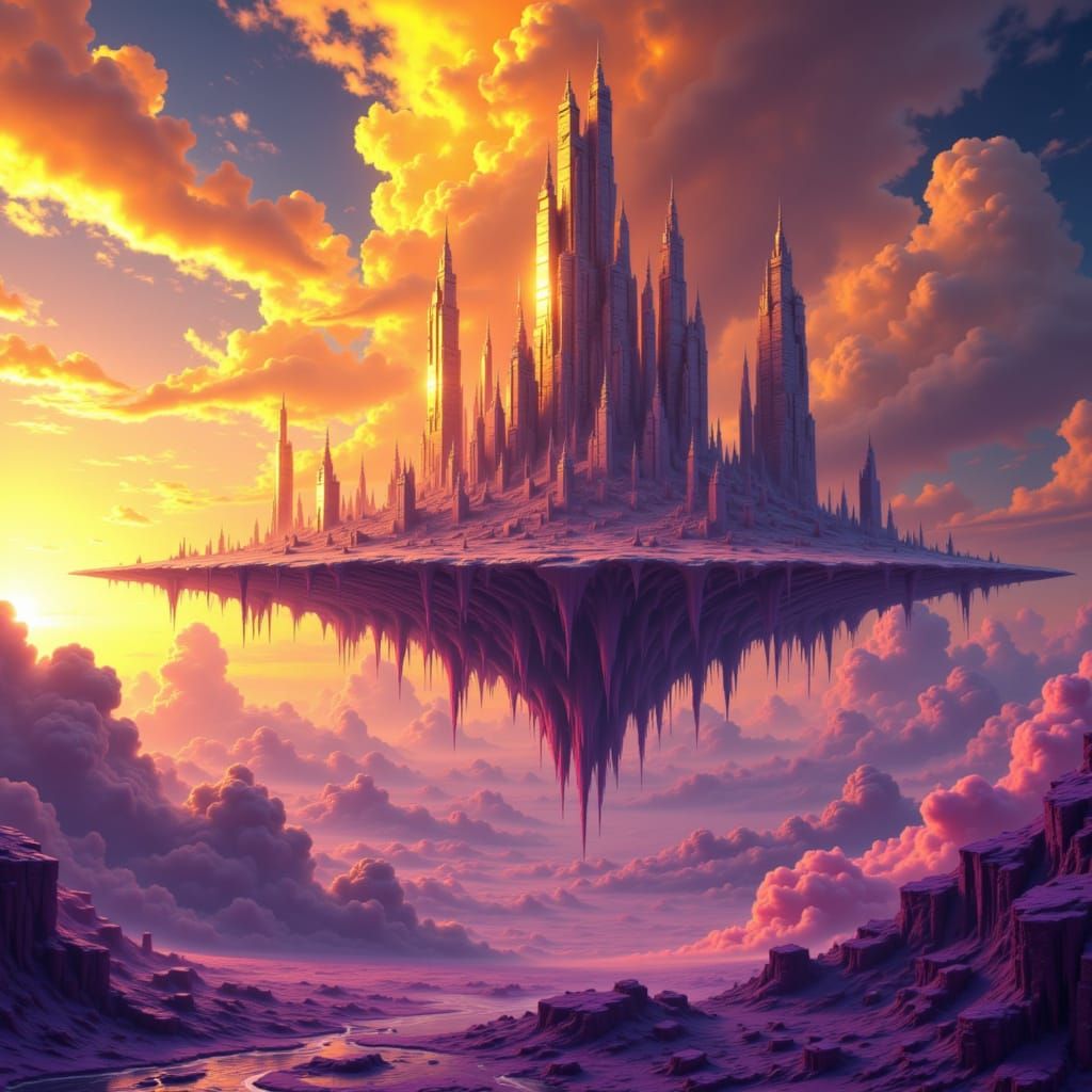 Floating City in Gas Giant Atmosphere