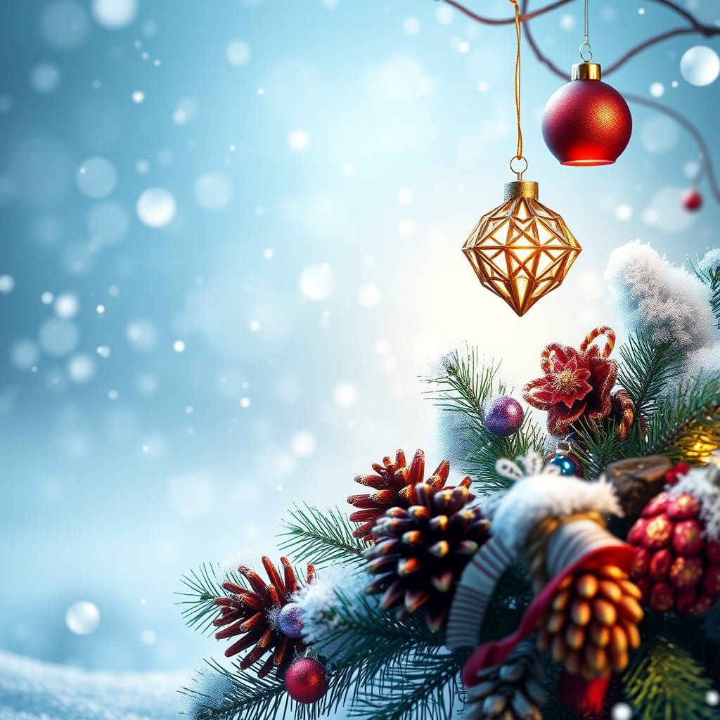 Enchanting Holiday Scene with Christmas Ornaments