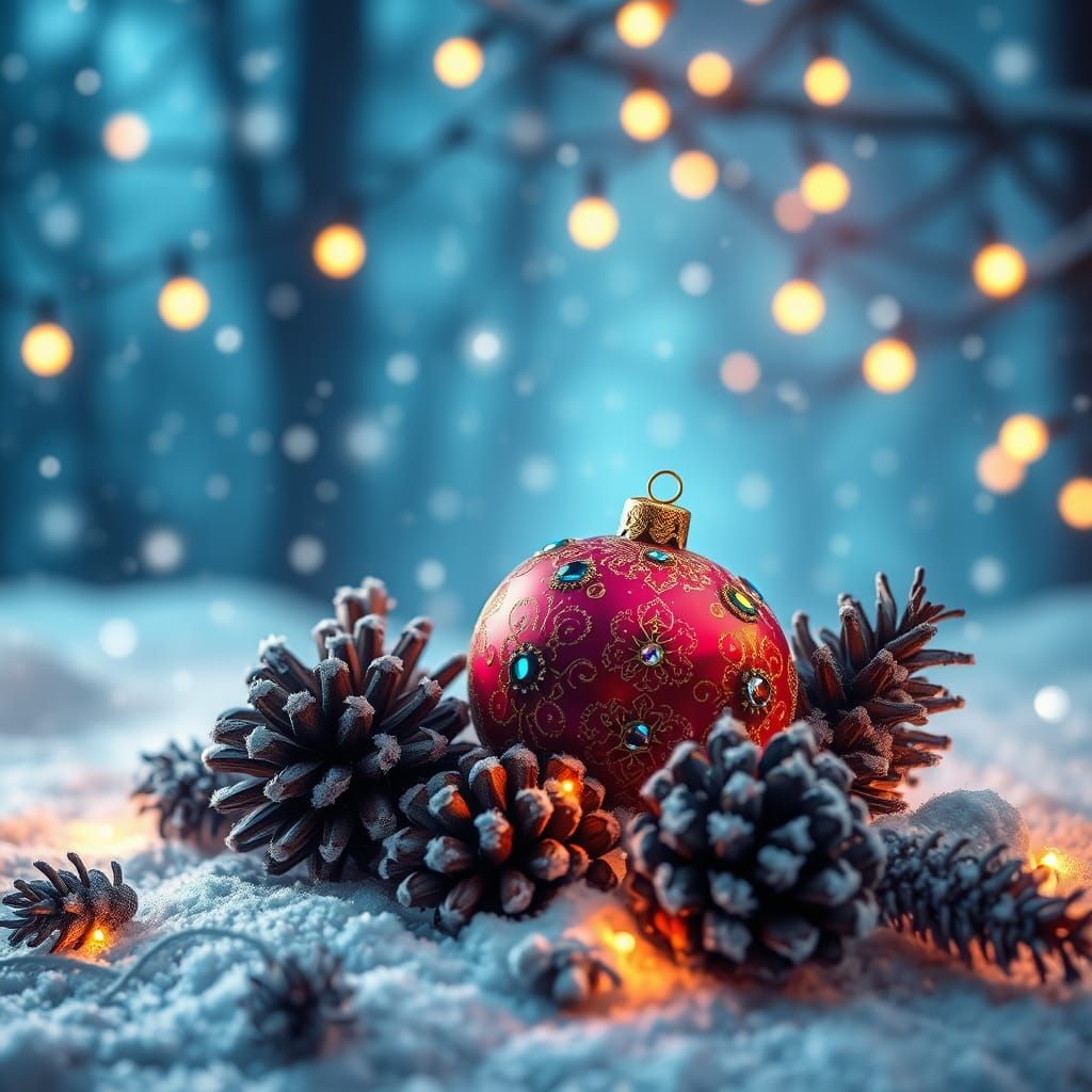 Mystical Winter Wonderland in Matte Painting Style