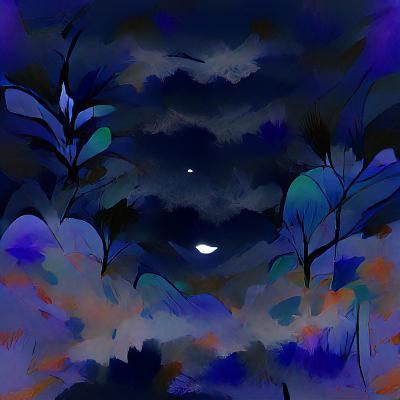 AI Interpretation of a Moonless Night