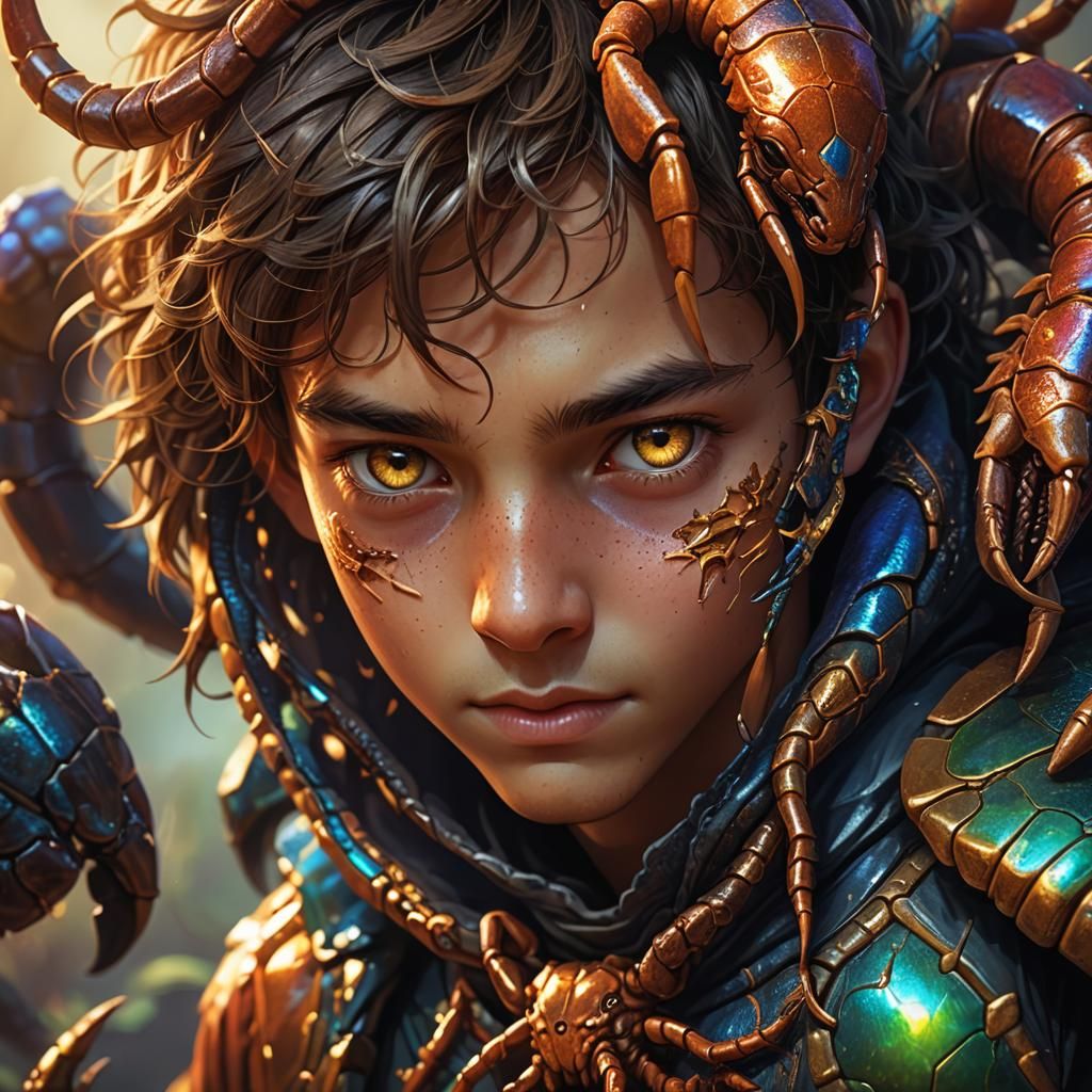 Boy with Scorpion: Fantastical Concept Art