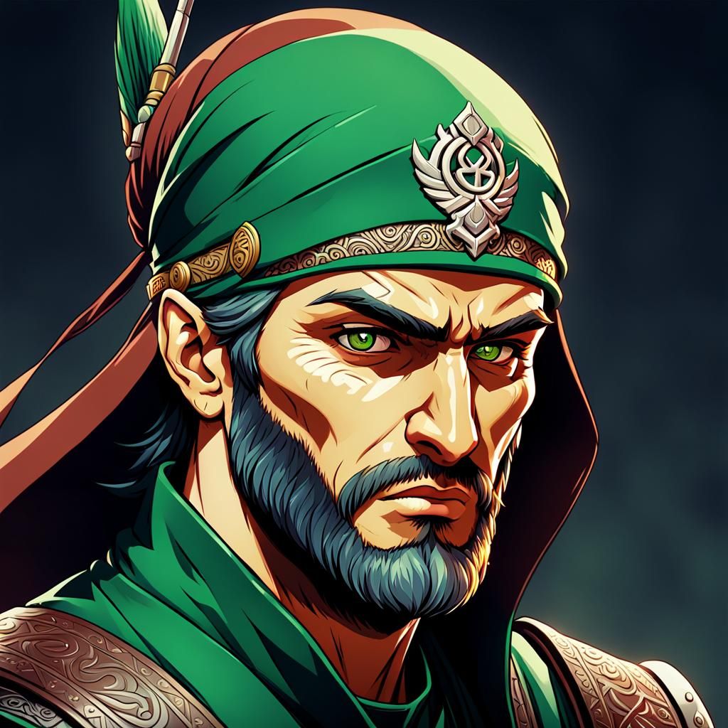 Chechen Warrior Coloring Book Characters in Anime Style