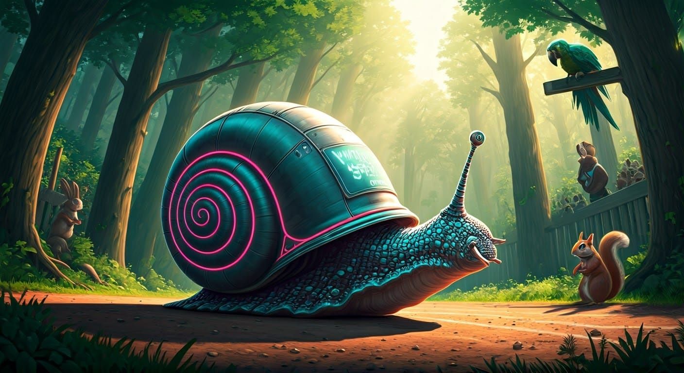 High-Tech Snail Races with Animal Spectators