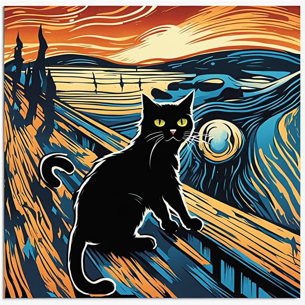 Black Cat 'The Scream' Comic Book Poster Art