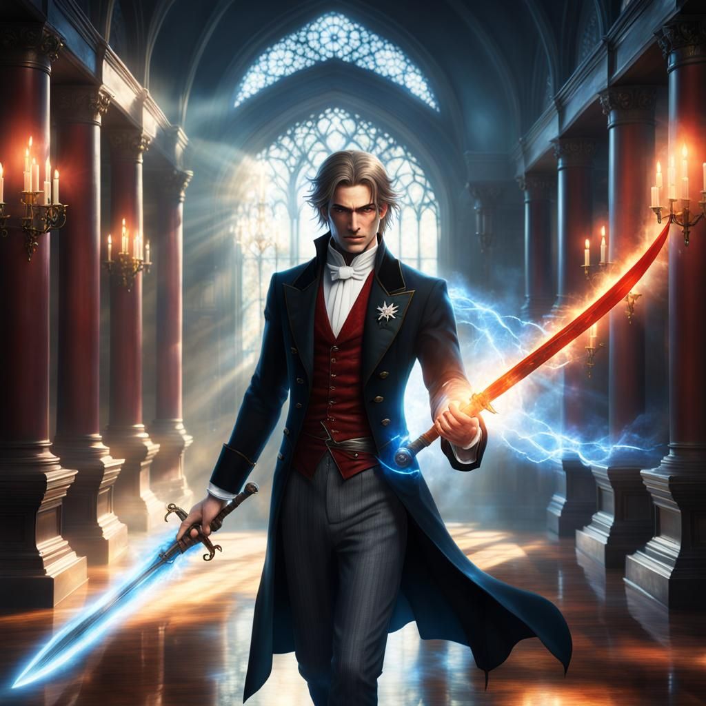 Elvish Assassin Butler with Red Energy Blade