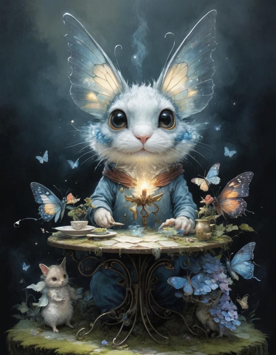 Salamander Wizard in Alchemist Lab: Fantasy Art