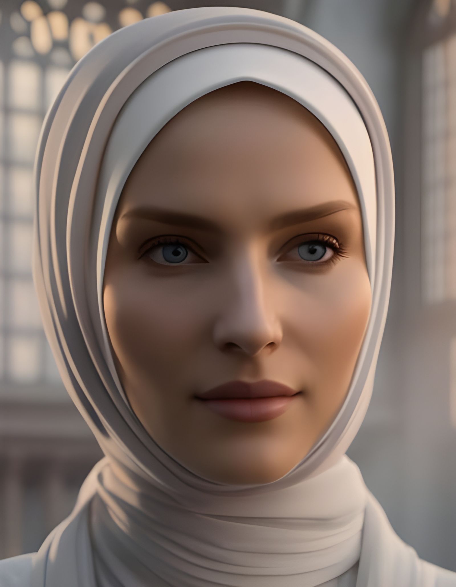 Woman in Hijab: Hyperdetailed Concept Art Portrait