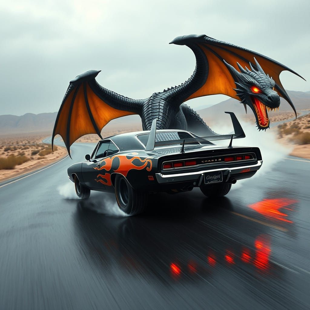 Cyberpunk-Inspired Hot-Rod Chase Through Rainy Night