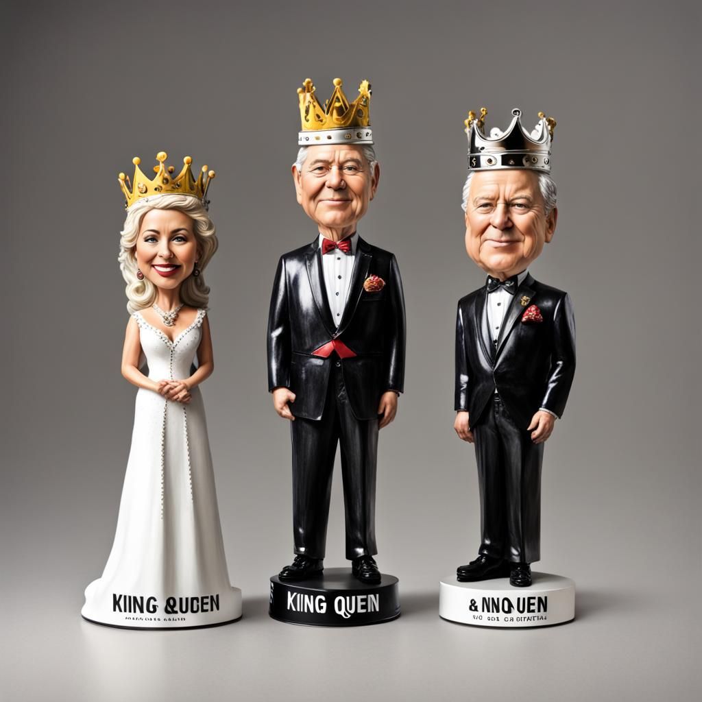 bobblehead, king and queen