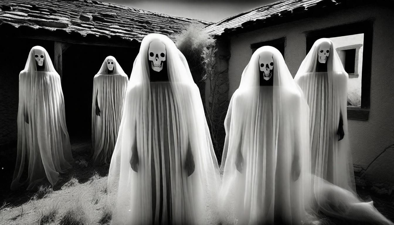 Angels of Death in Haunted Village, Infrared Photography
