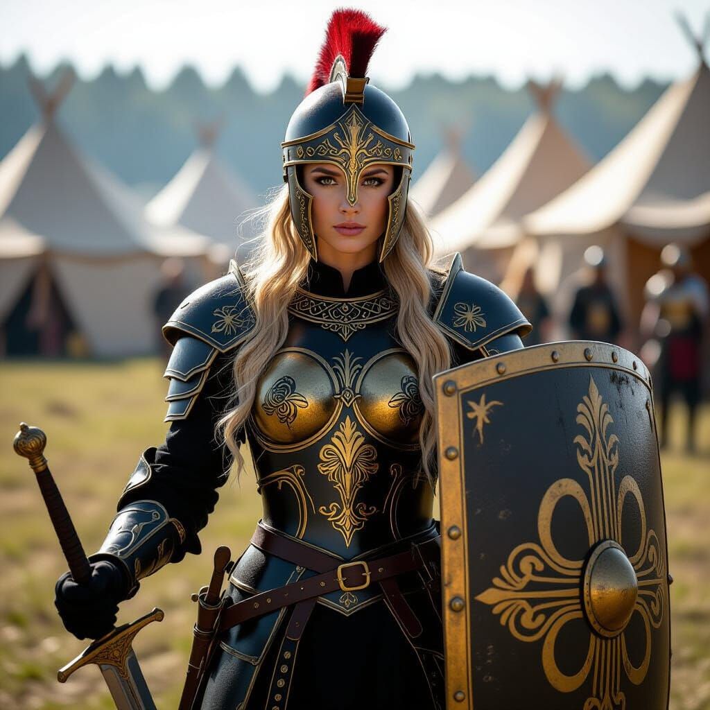 Warrior Empress with Lyre Emblem and Sword