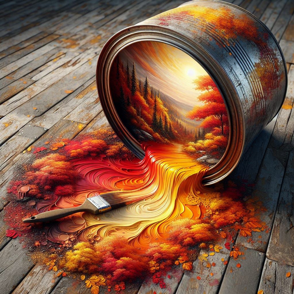 Autumn Paint Can Creates Impressionist Landscape