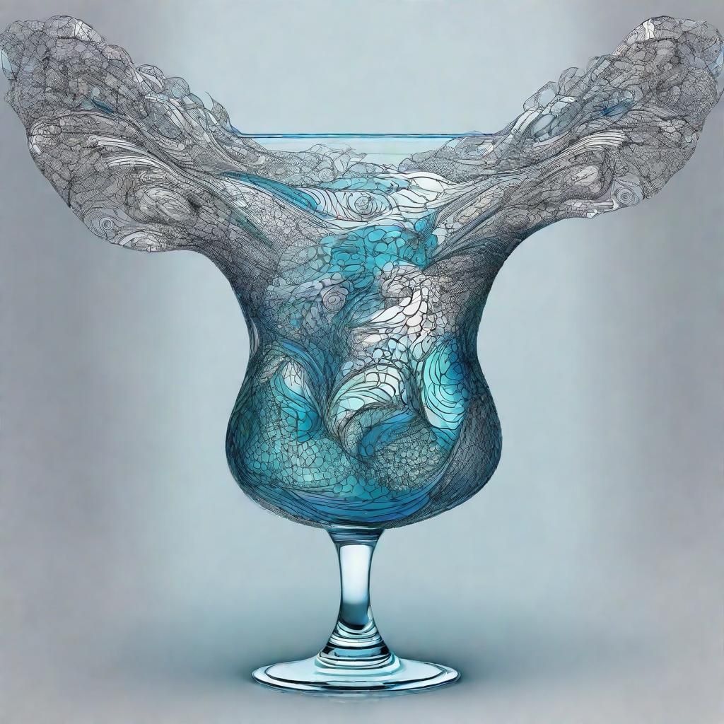 Animal Bartender in Abstract Vector Fractal Style