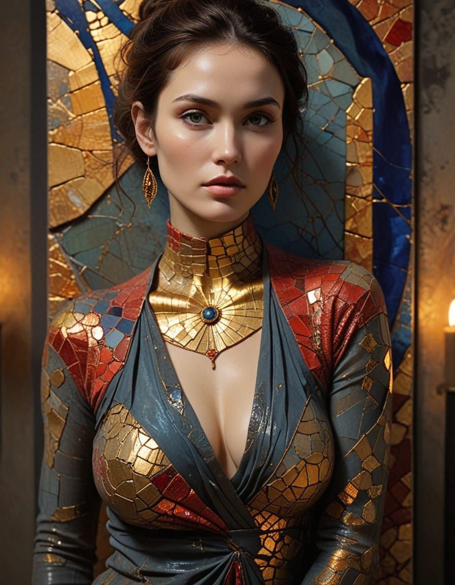 Vibrant Ocean Sunset in Thick Textured Impasto Style