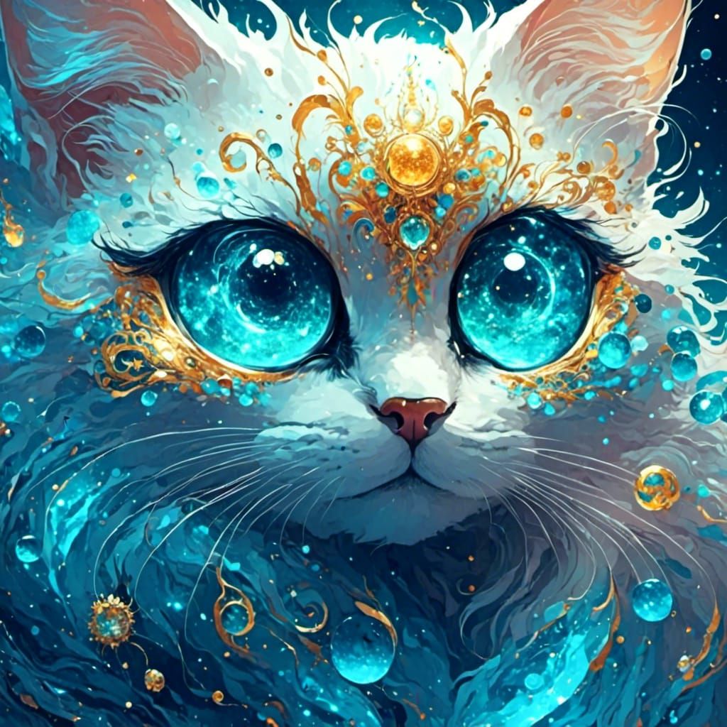 Golden Cat in Mystical Light