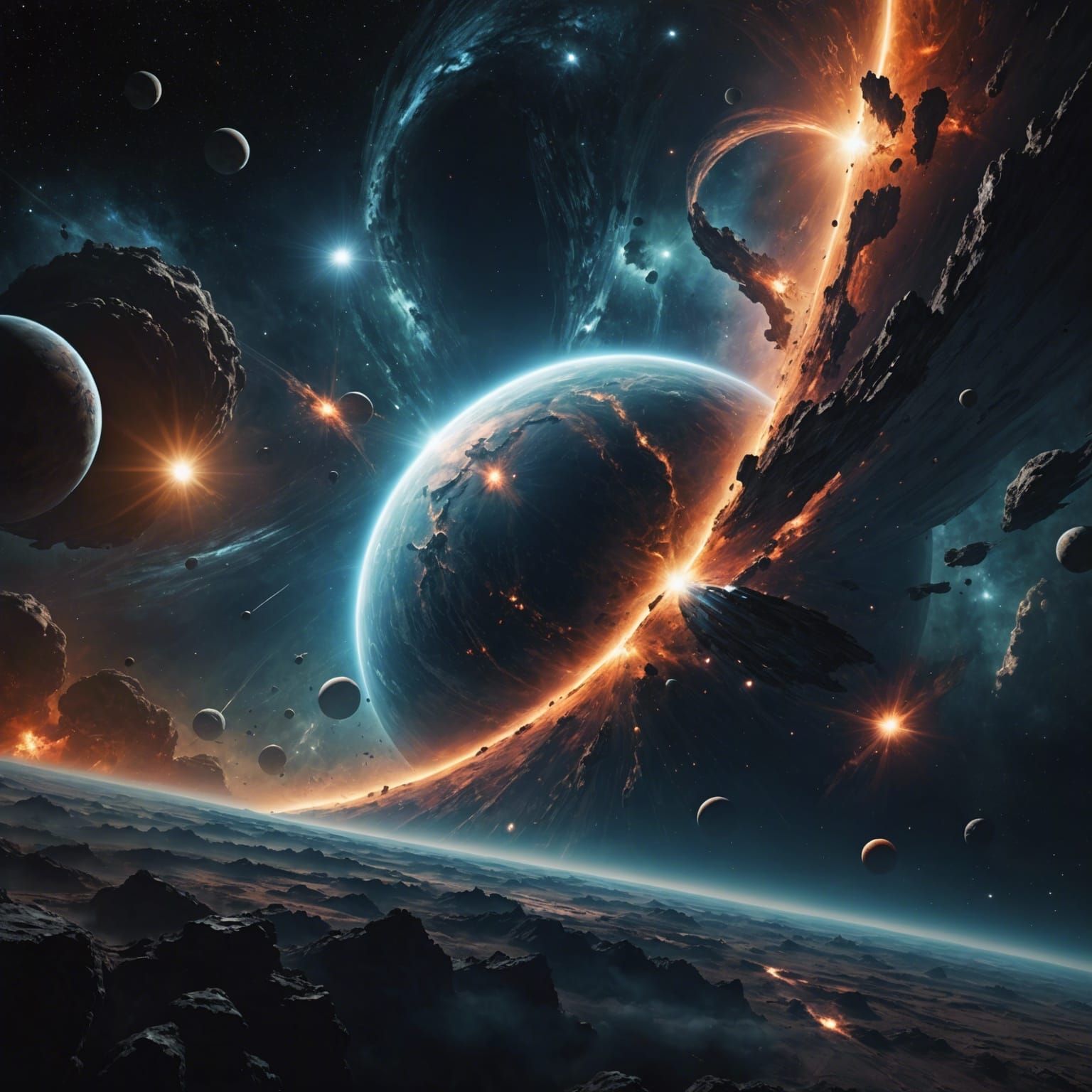 Epic Interstellar Nebula: Dramatic Digital Matte Painting