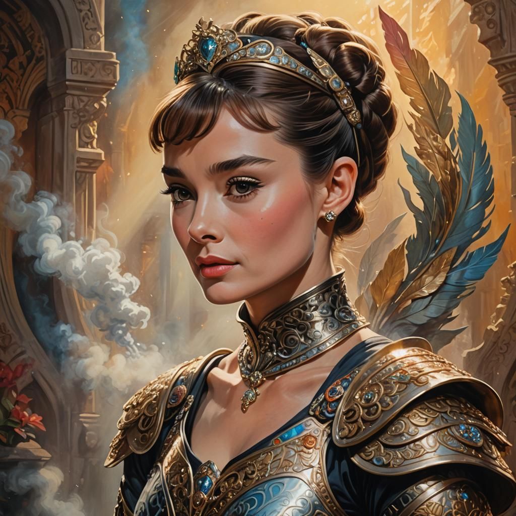 Audrey Hepburn as Armored Fantasy Character