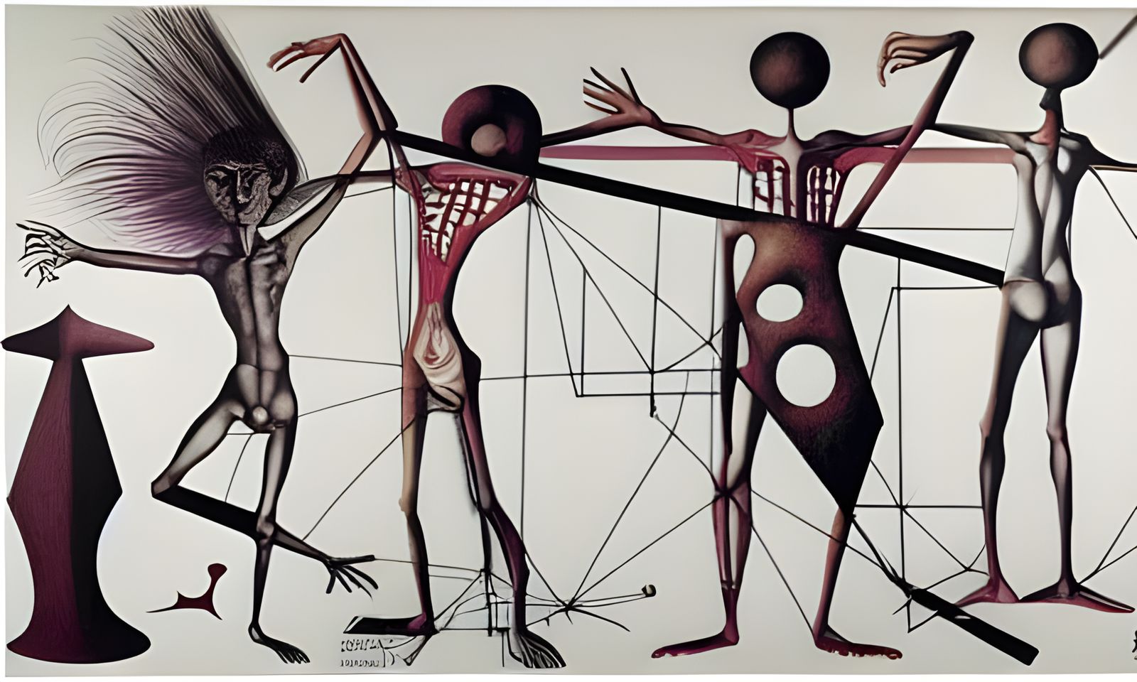 Mannequin Figure Drawing in Surreal Style