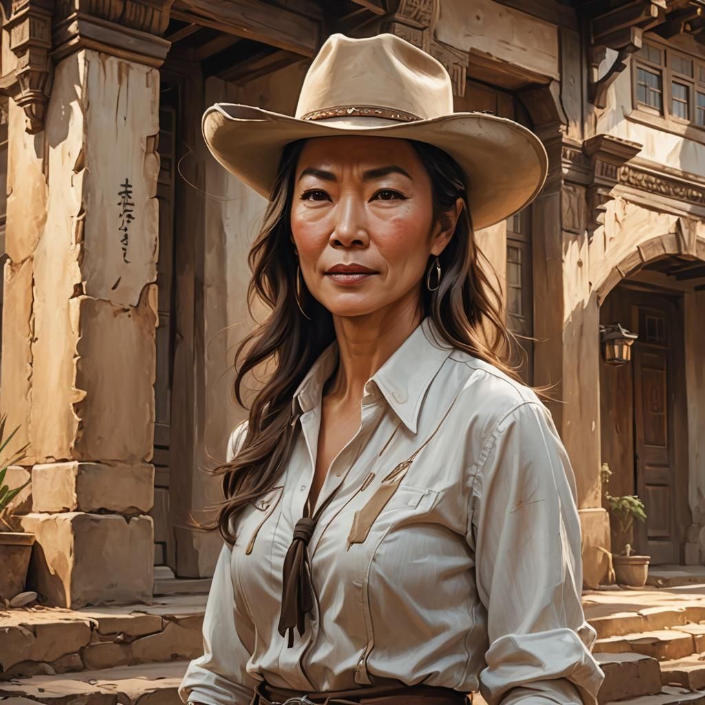 Michelle Yeoh as Western Character, Digital Art