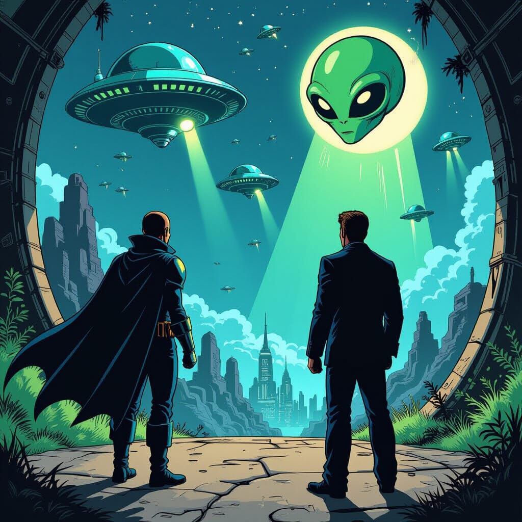 Aliens Business: Comic Book Style Art