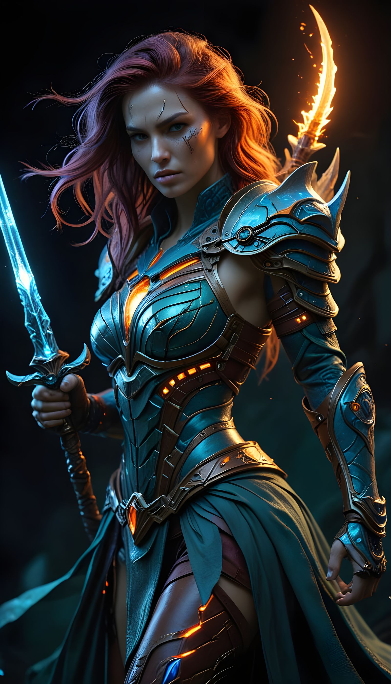 Queen of Blades: Kerrigan in Vibrant Bioluminescent Art
