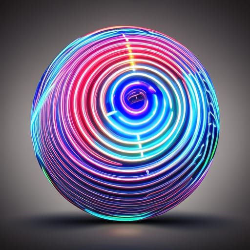 Detailed Electricity Ball with Electric Colors