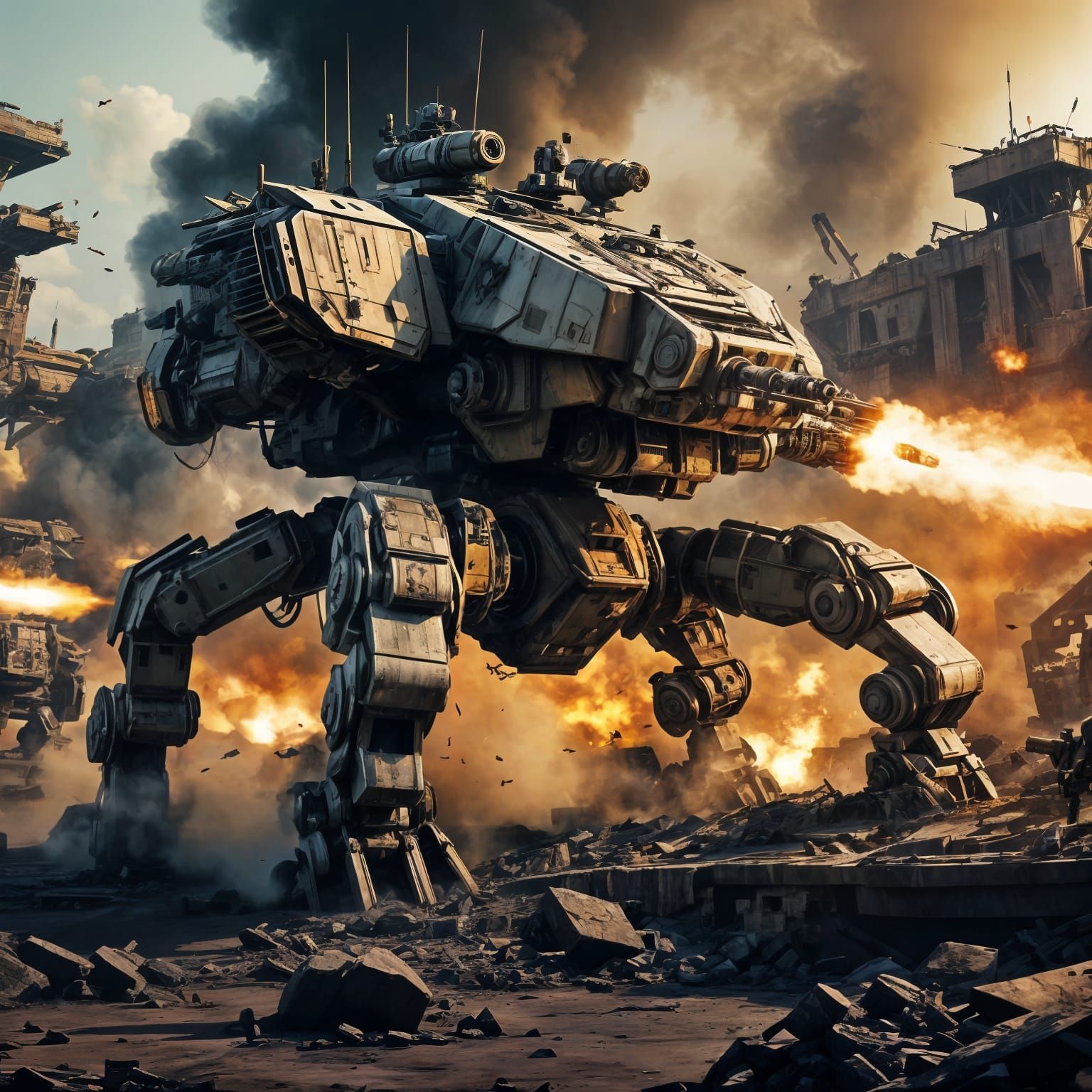 Giant Multi-Legged Walking Tank in Warzone