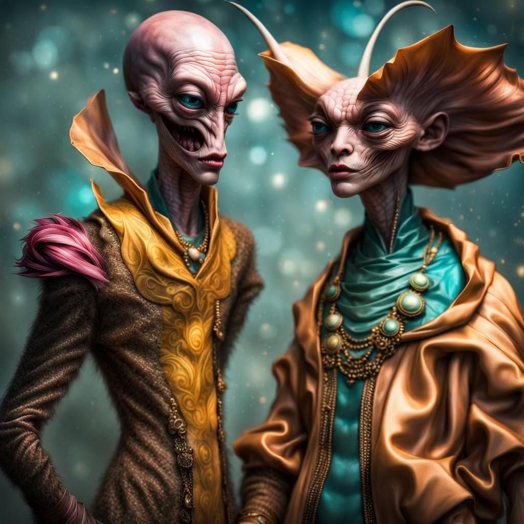 Extravagant Alien Characters in a Bizarre Dreamscape