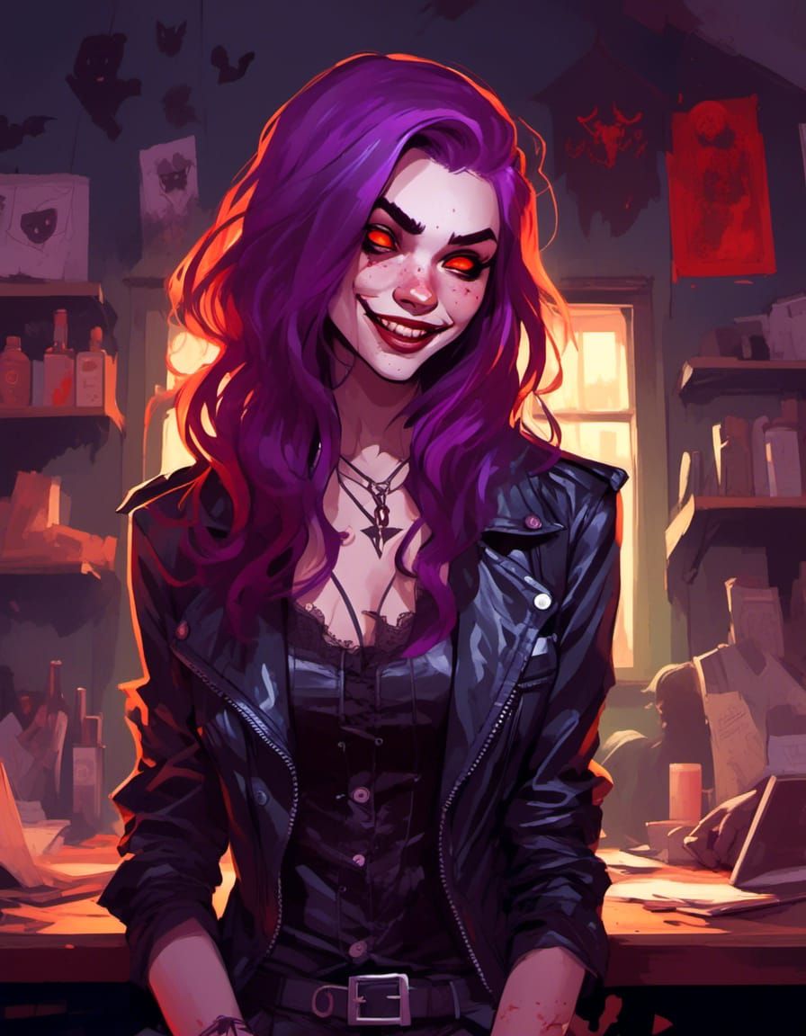 Vampire-Witch Portrait in Creepy Cute Aesthetic