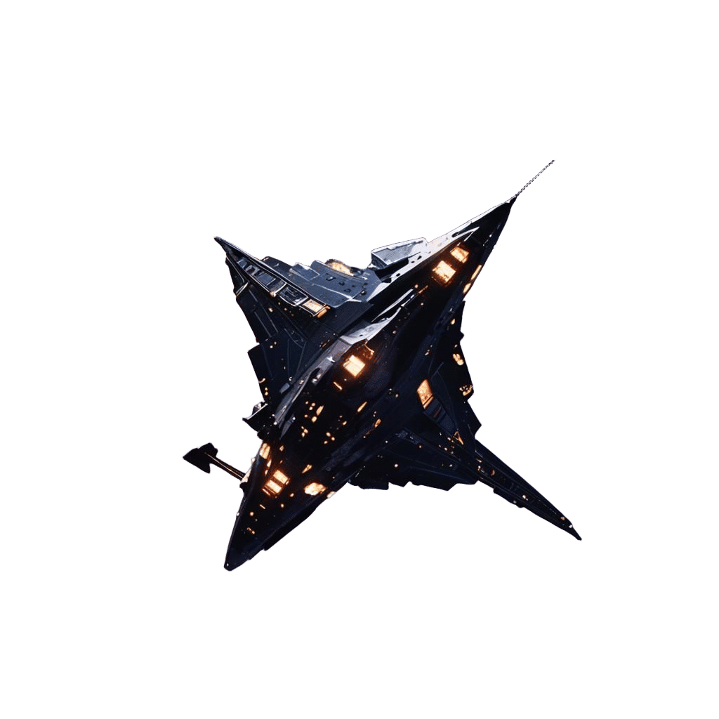 Sleek Spaceship Glides Through the Starry Void