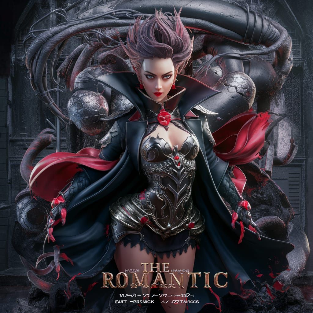 Japanese Gothic Superheroine in Striking 3D Anime Style