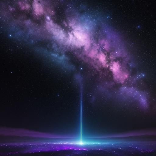 Spaceship Journey Through a Vibrant Nebula: Digital Matte Pa...