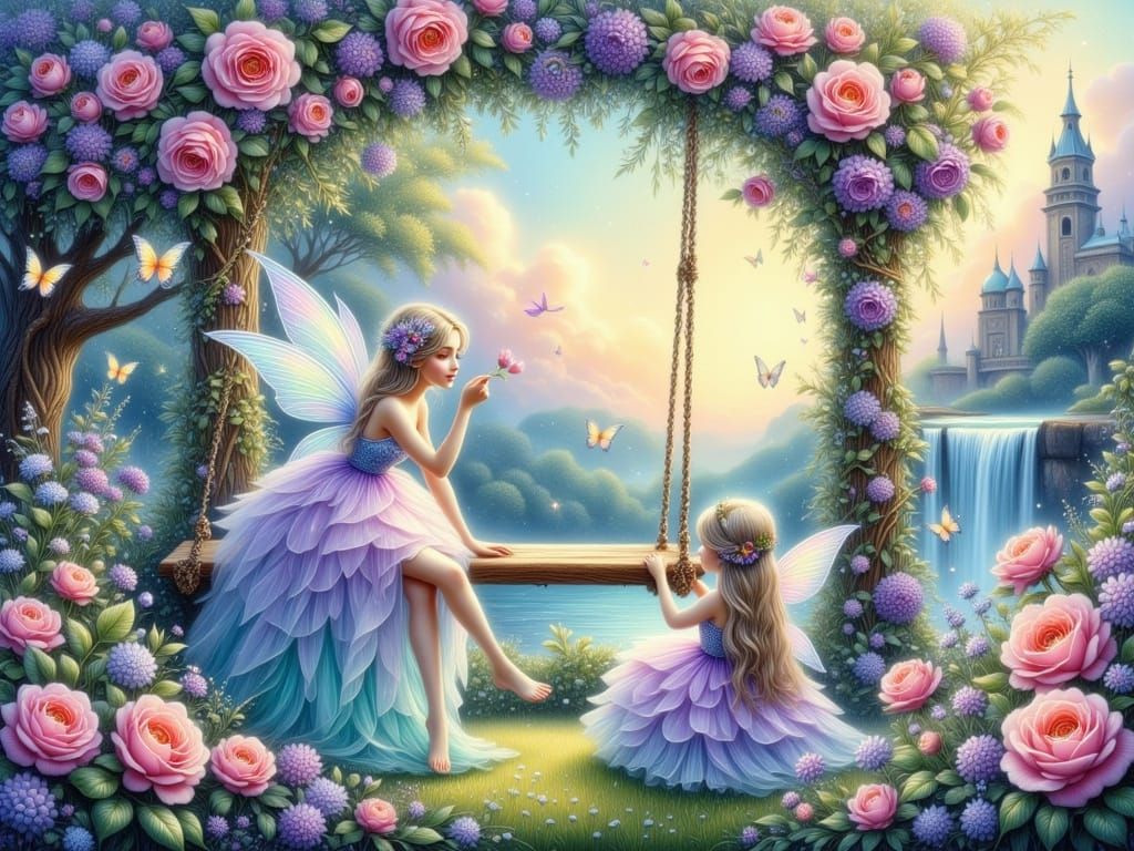 Enchanted Garden Fairies in Pastel Hues