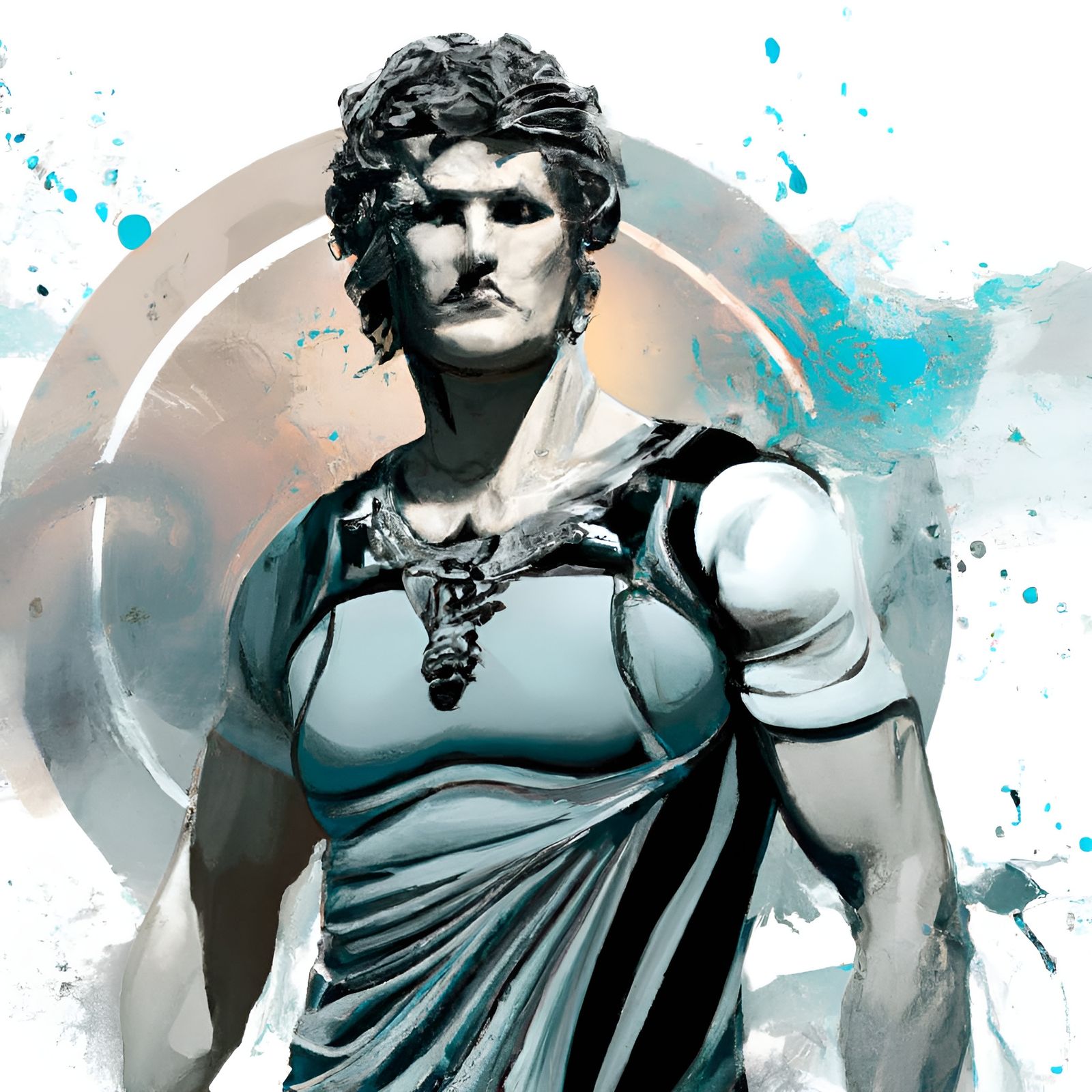 Hyperrealistic Portrait of Mercurius Leaping, Detailed Art