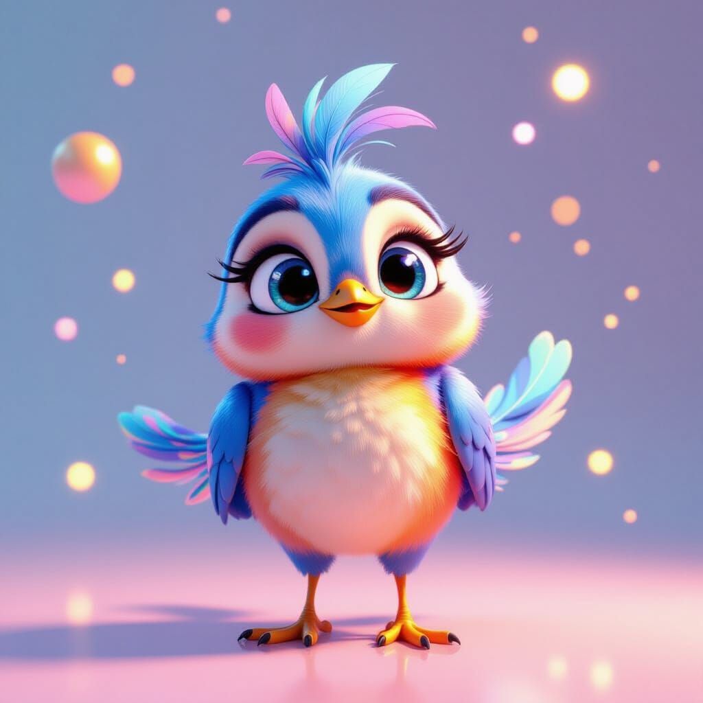 Pixar-Style 3D Portrait of a Confident Robin