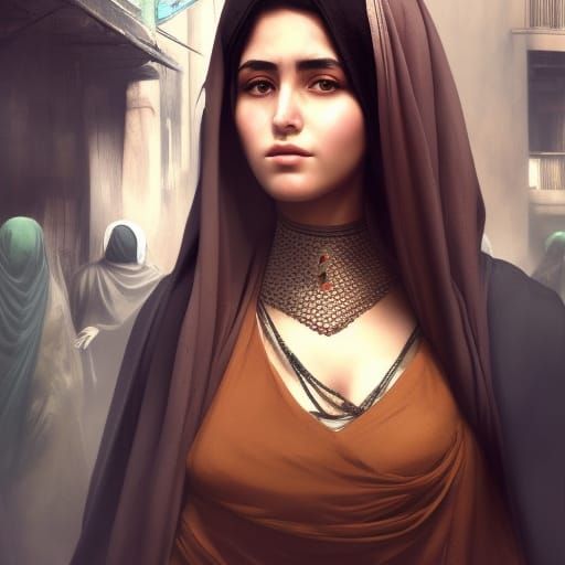 Afghan Women's Protest in Kabul: Hyperdetailed Art