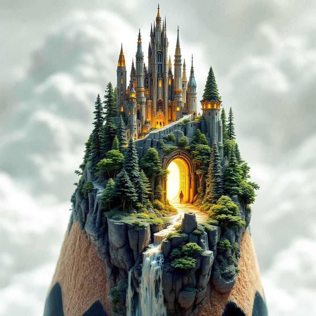 Miniature World Carved in Pencil Tip: Fantasy Portal