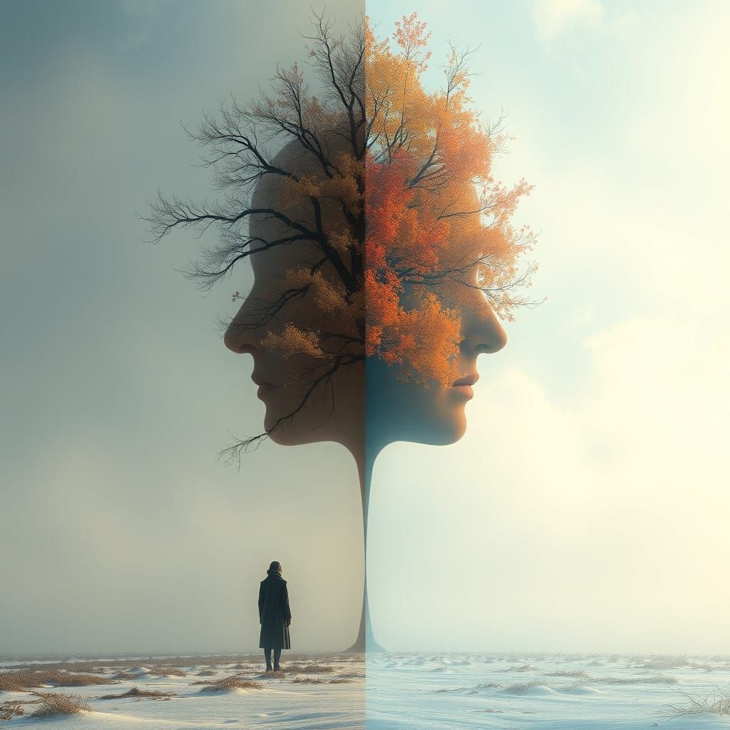 Solitary Figures Across the Seasons in a Haunting Matte Pain...