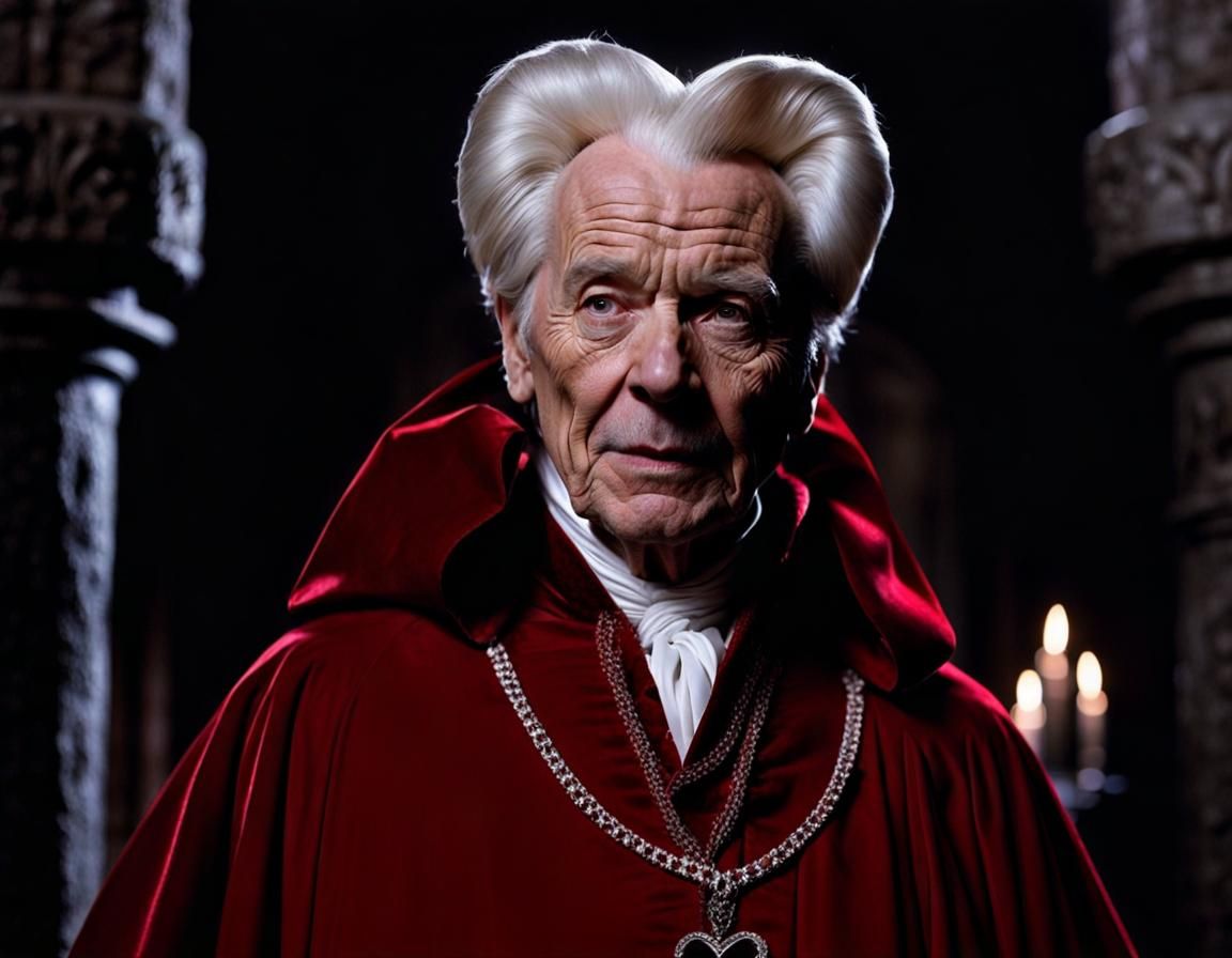 Hyperrealistic Dracula Portrait in Moody Expressionism
